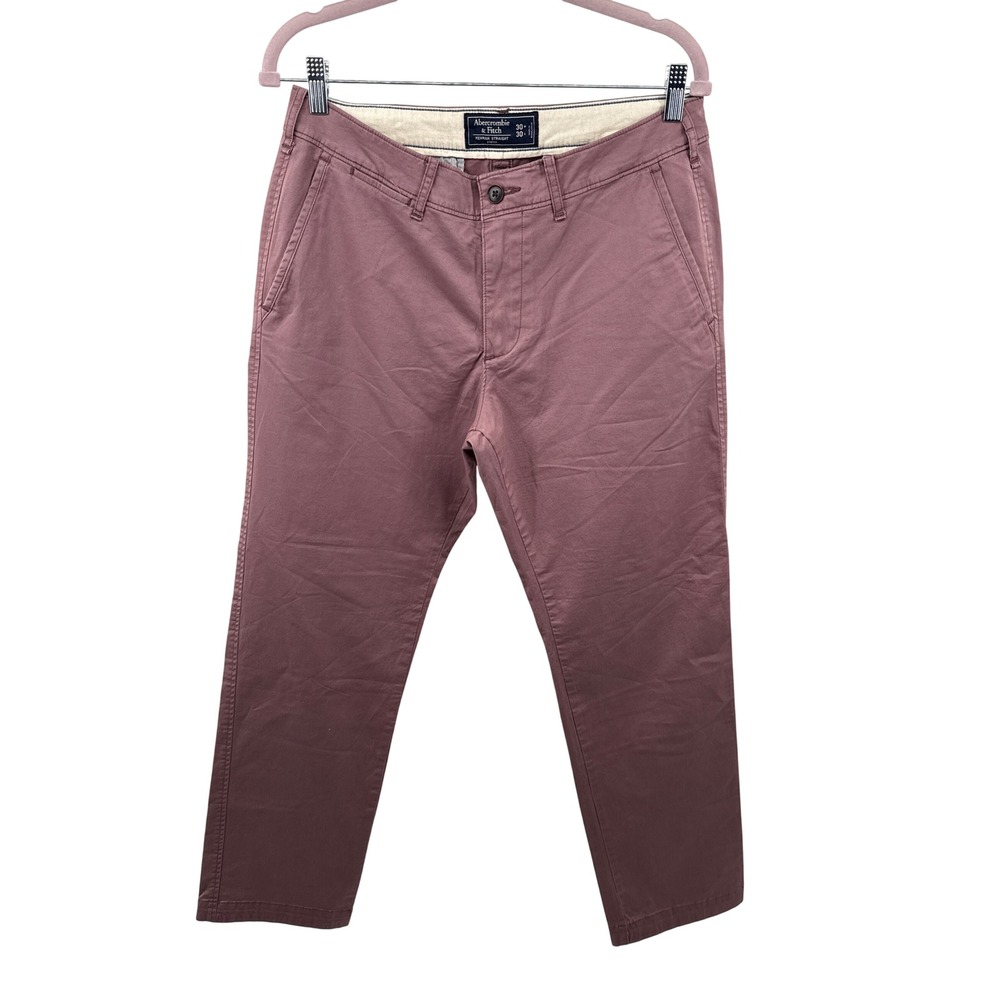 Abercrombie & Fitch Kennan Straight Stretch Chino Pants Mauve 30x30 Mens